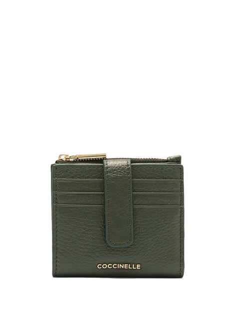 COCCINELLE METALLIC SOFT Mini Portafoglio in pelle alga - Portafogli Donna