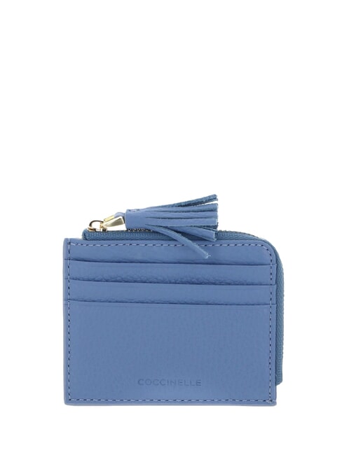 COCCINELLE TASSEL Porta carte con zip in pelle martellata azul - Portafogli Donna