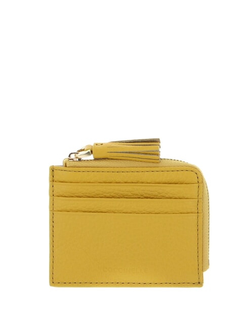 COCCINELLE TASSEL Porta carte con zip in pelle martellata soleado - Portafogli Donna