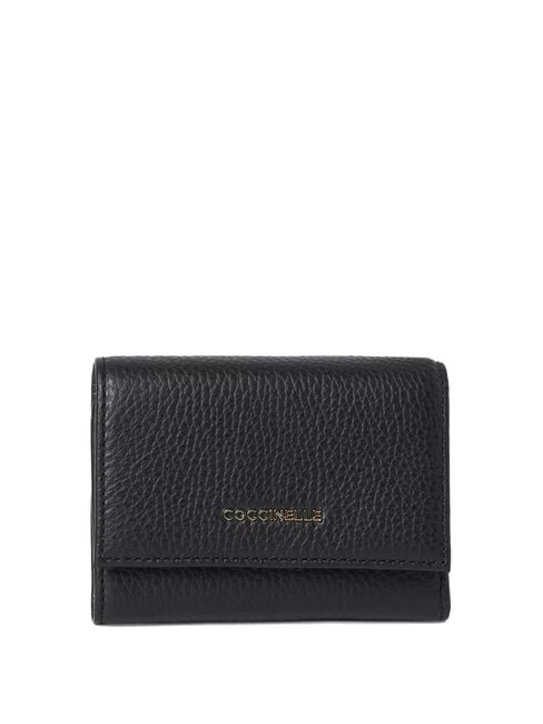 COCCINELLE METALLIC SOFT  Portafoglio piccolo in pelle Nero - Portafogli Donna