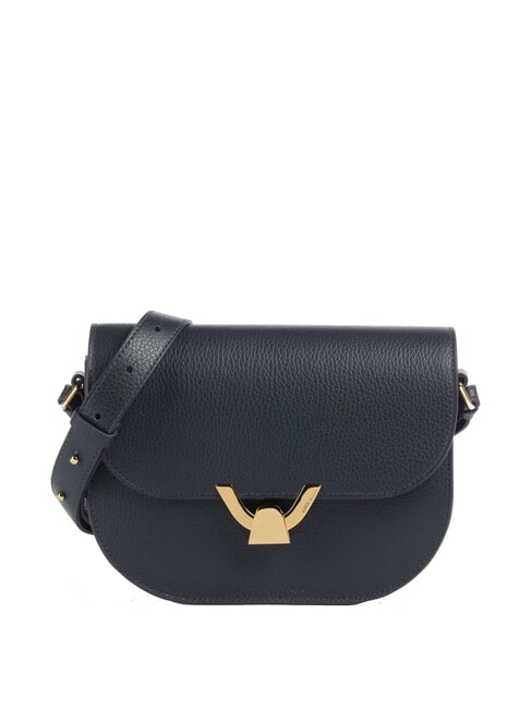 COCCINELLE DEW Borsa a tracolla in pelle martellata midnight blue - Borse Donna