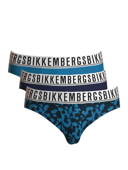 BIKKEMBERGS BRIEF MIX 3 slip ocean - Slip Uomo