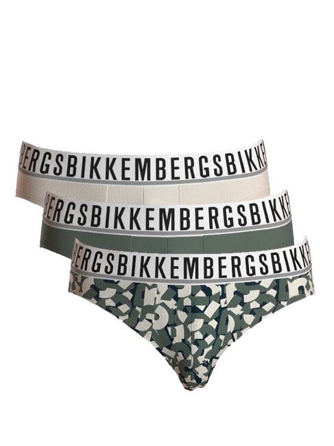 BIKKEMBERGS BRIEF MIX 3 slip forest - Slip Uomo