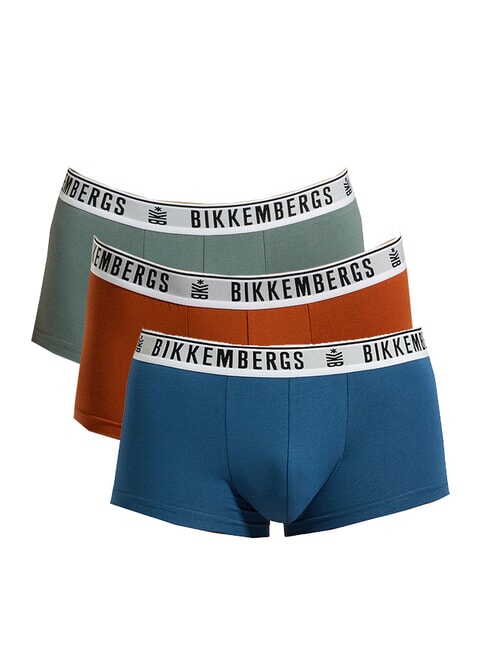 BIKKEMBERGS ELASTIC TRUNK 3 boxer red/blue/green - Slip Uomo