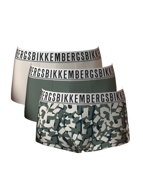 BIKKEMBERGS TRUNK MIX 3 boxer forest - Slip Uomo