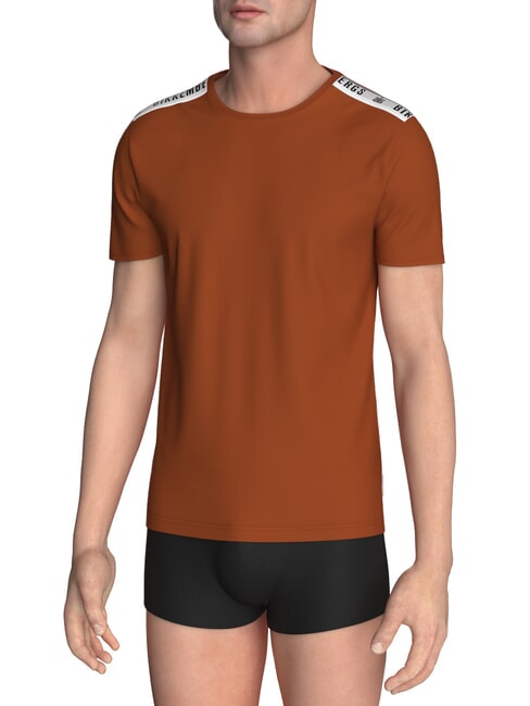 BIKKEMBERGS ELASTIC T-shirt brown - T-shirt Uomo