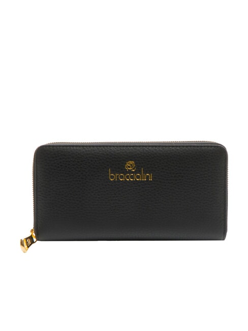BRACCIALINI BASIC Portafoglio grande zip around pelle nero - Portafogli Donna