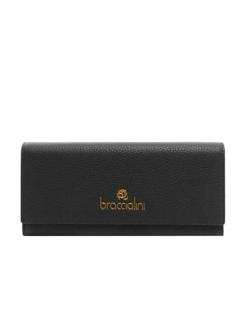 BRACCIALINI BASIC Portafoglio grande continental pelle nero - Portafogli Donna