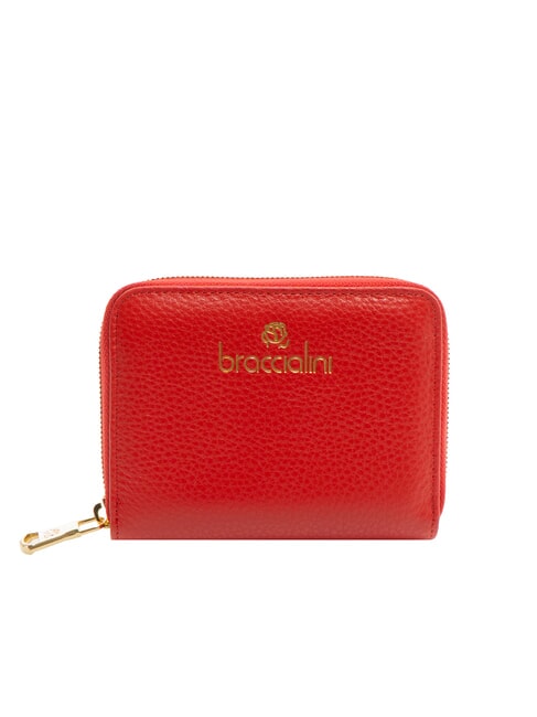 BRACCIALINI BASIC Portafoglio piccolo zip around pelle rosso - Portafogli Donna
