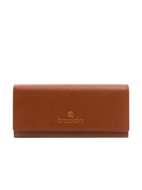 BRACCIALINI BASIC Portafoglio grande continental pelle marrone - Portafogli Donna