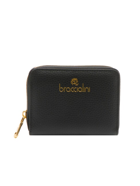 BRACCIALINI BASIC Portafoglio piccolo zip around pelle nero - Portafogli Donna