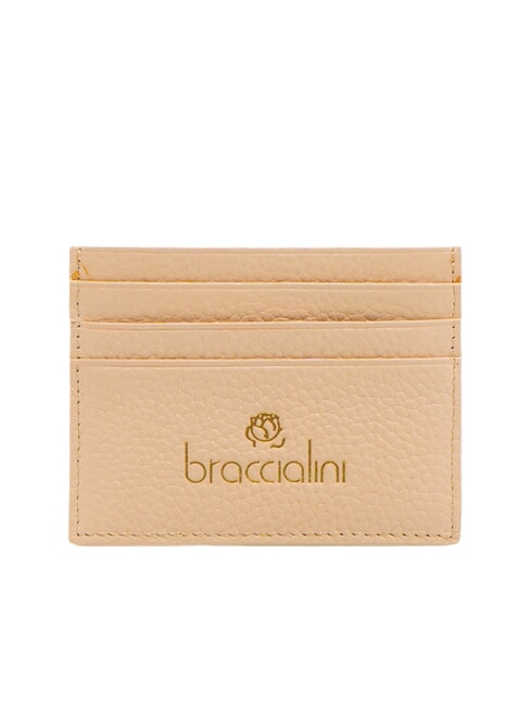BRACCIALINI BASIC Porta carte credito pelle beige - Portafogli Donna