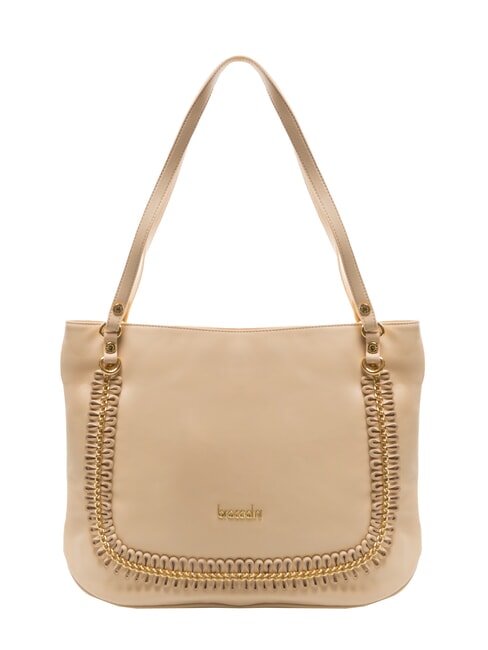 BRACCIALINI NAOMI Borsa a spalla in pelle con catena beige - Borse Donna