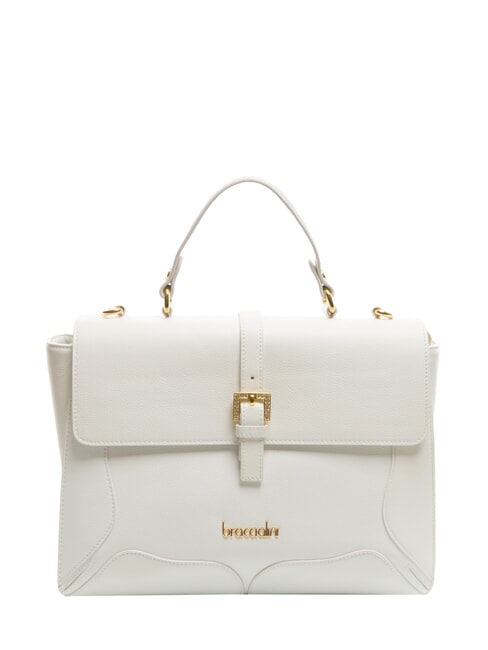 BRACCIALINI HELLEN Borsa cartelletta in pelle con fibbia bianco - Borse Donna