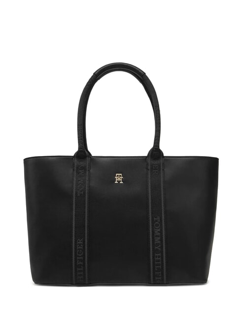 TOMMY HILFIGER TH LOGOTAPE Borsa tote a spalla black - Borse Donna