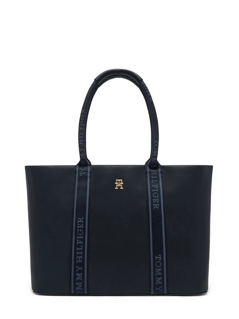 TOMMY HILFIGER TH LOGOTAPE Borsa tote a spalla space blue - Borse Donna