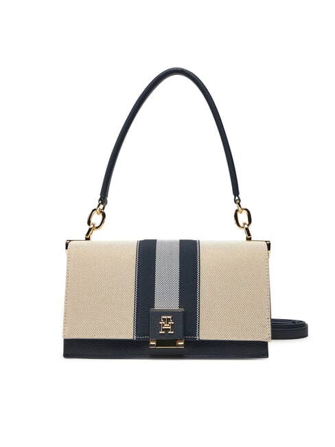 TOMMY HILFIGER TH HER Borsa in canvas a spalla con tracolla space blue - Borse Donna