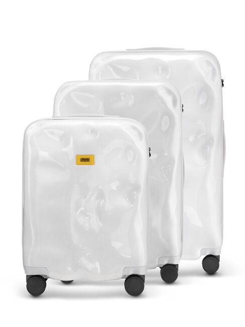 CRASH BAGGAGE ICON TONE ON TONE Set 3 trolley: cabin+medio+grande lucent white - Set Trolley