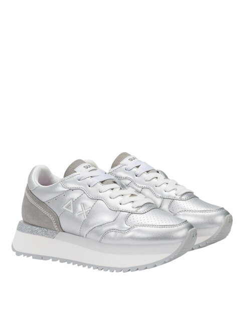 SUN68 BIG ALLY LEATHER Sneakers argento - Scarpe Donna