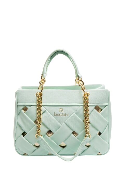 BRACCIALINI ICONS Borsa intrecciata doppi manici celeste - Borse Donna