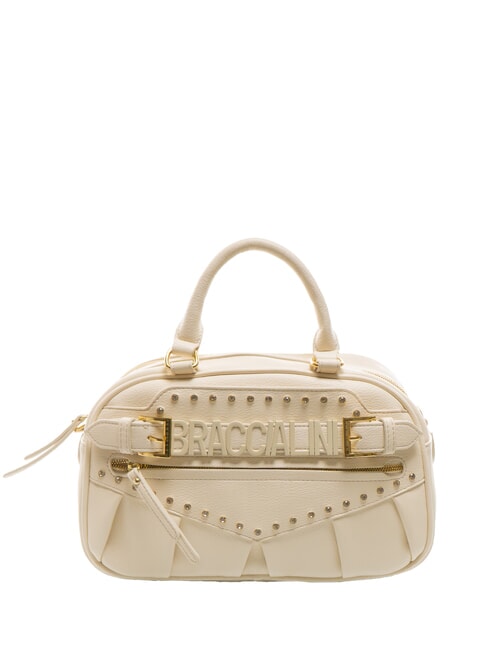 BRACCIALINI GISELLE Borsa bauletto logo metallico beige - Borse Donna