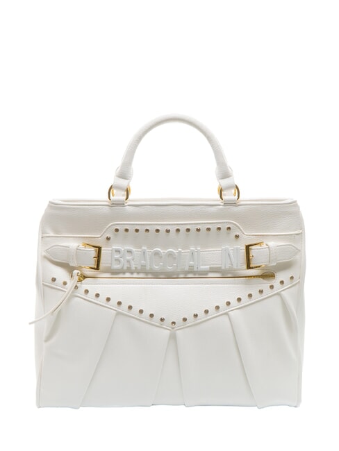 BRACCIALINI GISELLE Borsa tote con logo metallico bianco - Borse Donna