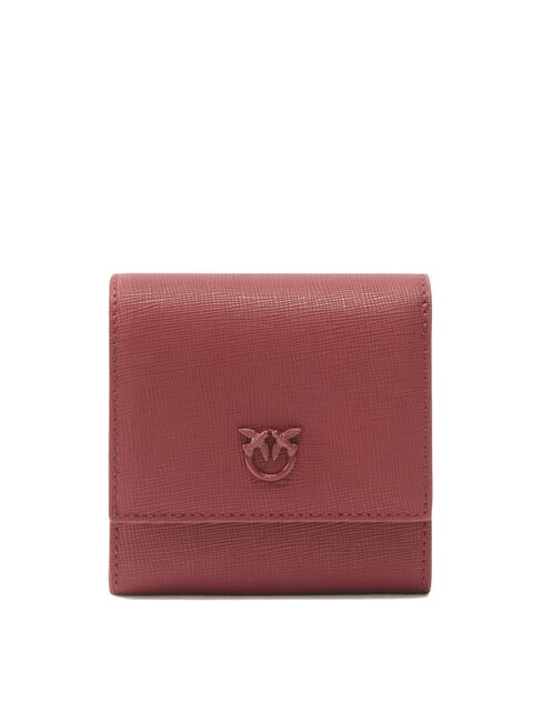PINKO FLAP Portafoglio quadrato pelle saffiano bordeaux merlot-block color - Portafogli Donna