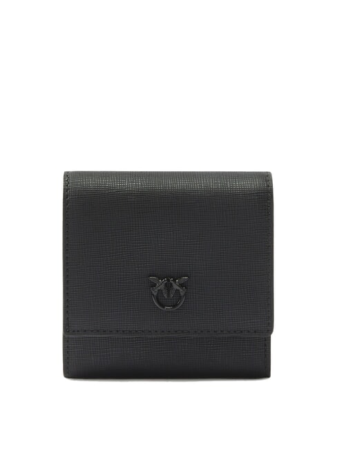 PINKO FLAP Portafoglio quadrato pelle saffiano nero limousine block color - Portafogli Donna