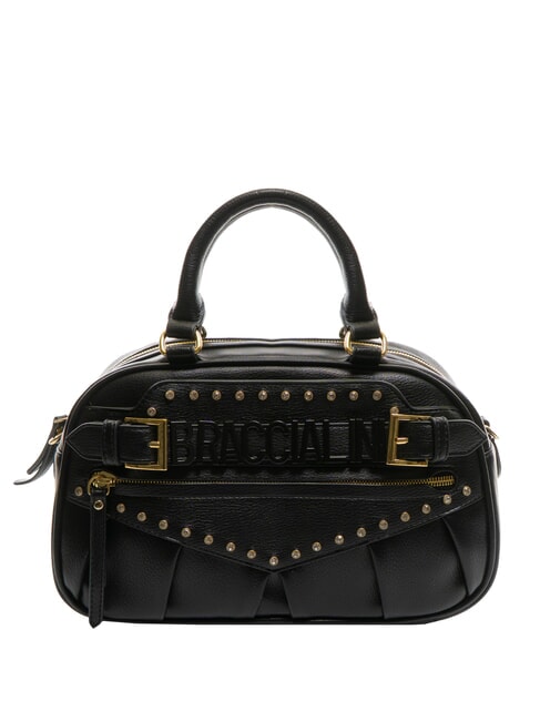 BRACCIALINI GISELLE Borsa bauletto logo metallico nero - Borse Donna