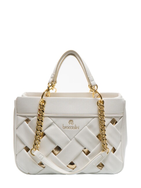 BRACCIALINI ICONS Borsa intrecciata doppi manici bianco - Borse Donna