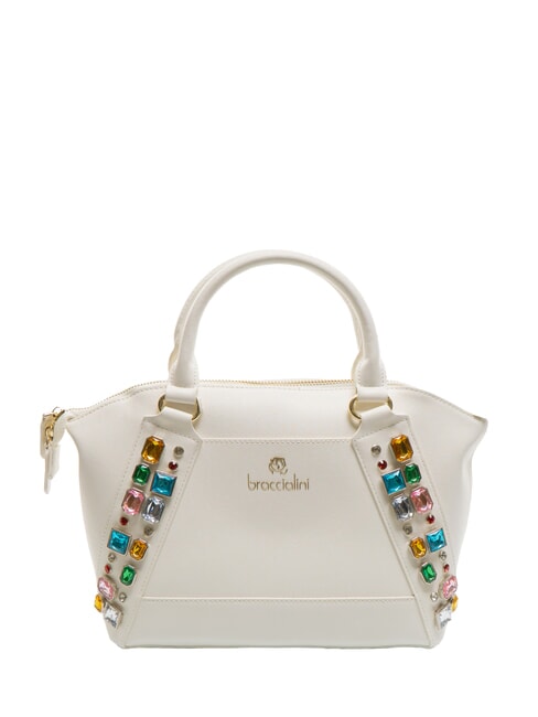 BRACCIALINI STONES Borsa bauletto con pietre colorate bianco - Borse Donna