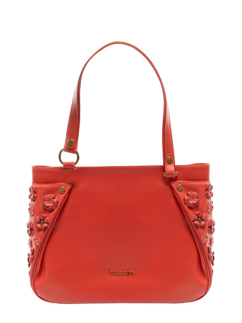 BRACCIALINI SOFIA Borsa a spalla in pelle con fiorellini rosso - Borse Donna
