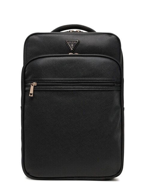 GUESS NOROM Zaino grande stampa saffiano NERO - Borse Donna