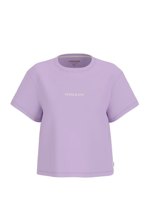 GUESS JEANS SS CN BOXY EMBRO T-Shirt in cotone lilla flower - T-shirt e Top Donna