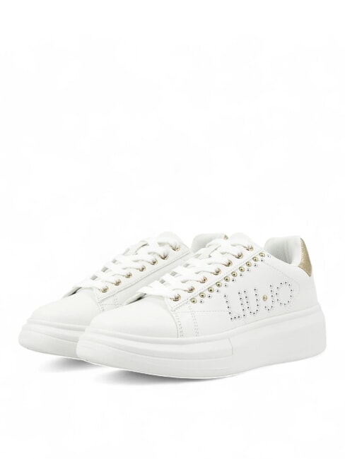 LIUJO BABOL 02 Sneakers platform con borchiette white/light gold - Scarpe Donna