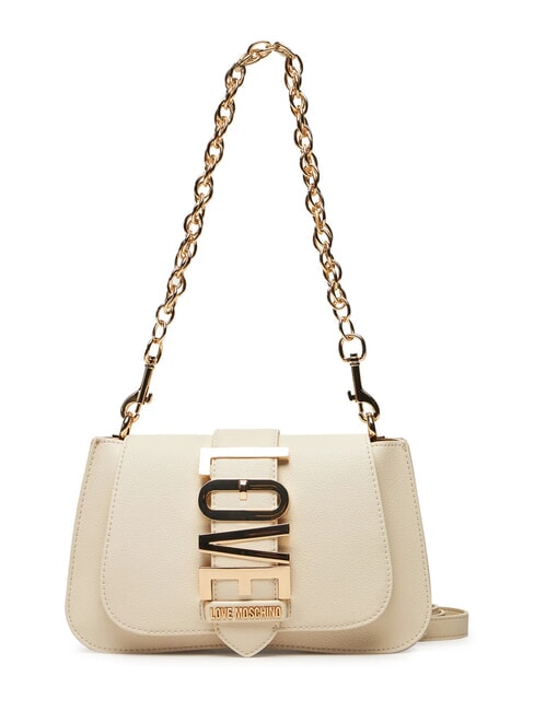 LOVE MOSCHINO VERTICAL LOGO Borsa a spalla, con tracolla avorio - Borse Donna