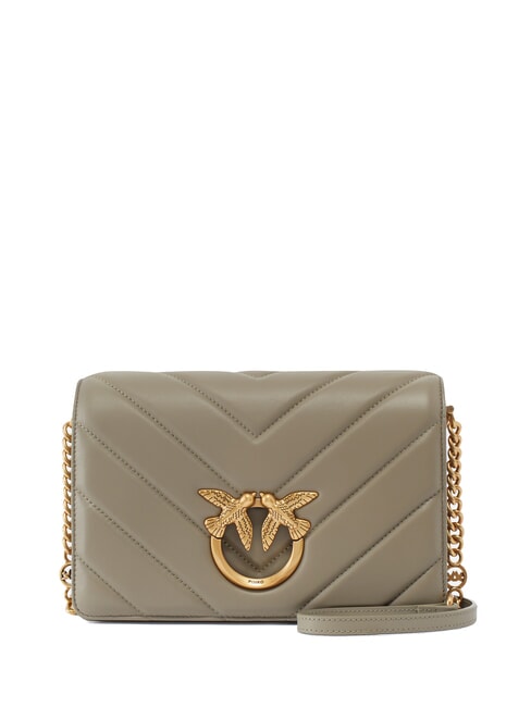 PINKO LOVE CLICK CLASSIC Borsa trapuntata in pelle noce-antique gold - Borse Donna