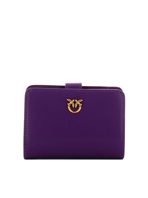 PINKO MULTI POCKETS  Portafoglio in pelle plum-antique gold - Portafogli Donna