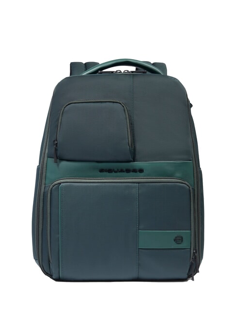 PIQUADRO WOLLEM Zaino in pelle e tessuto, porta pc 14" VERDE - Zaini da lavoro porta PC