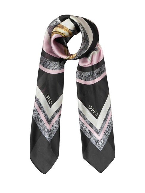 LIUJO PITONE MANHATTAN Foulard con stampa all over NERO - Sciarpe