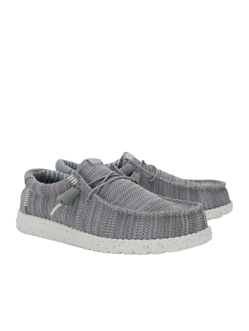 HEY DUDE WALLY STRETCH SOX Mocassini in tessuto mesh grey - Scarpe Uomo