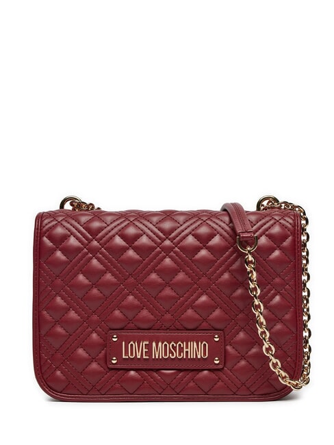 LOVE MOSCHINO QUILTED GOLD CHAIN Borsa a spalla / a tracolla vino - Borse Donna