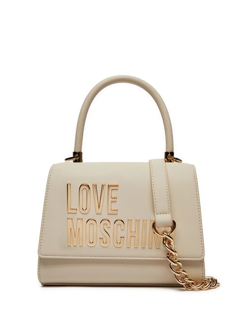 LOVE MOSCHINO LETTERING Mini Bag a mano, con tracolla avorio - Borse Donna