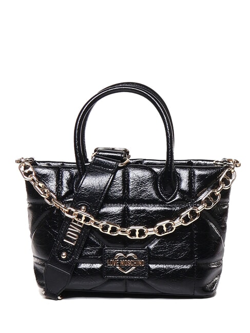 LOVE MOSCHINO GEOMETRIC QUILTED Borsa a mano, con tracolla Nero - Borse Donna
