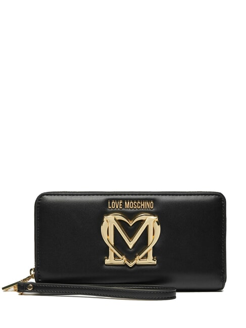 LOVE MOSCHINO LOVE  Portafoglio zip around Nero - Portafogli Donna