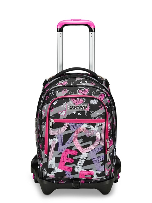 SEVEN JACK + DRAFT HEART Zaino trolley sganciabile, 3 ruote Nero - Zaini con carrello