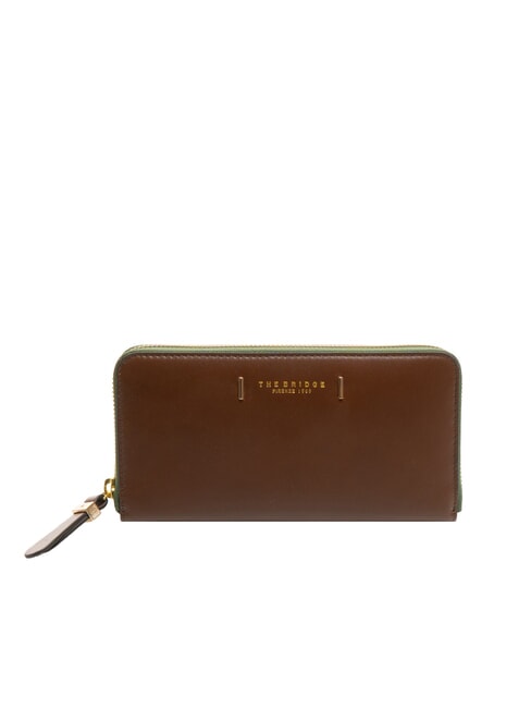 THE BRIDGE CHIARA Portafoglio grande zip around pelle MARRONE - Portafogli Donna