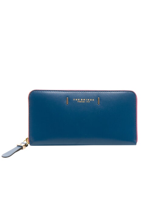 THE BRIDGE CHIARA Portafoglio grande zip around pelle jeans abb. oro - Portafogli Donna