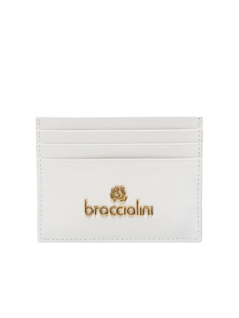 BRACCIALINI BASIC Porta carte in pelle logo metallico bianco - Portafogli Donna