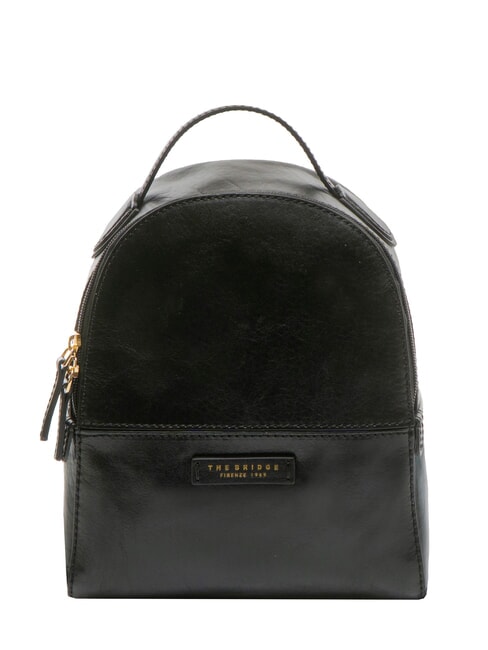 THE BRIDGE ELETTRA Zaino tondo in pelle Nero Oro - Borse Donna
